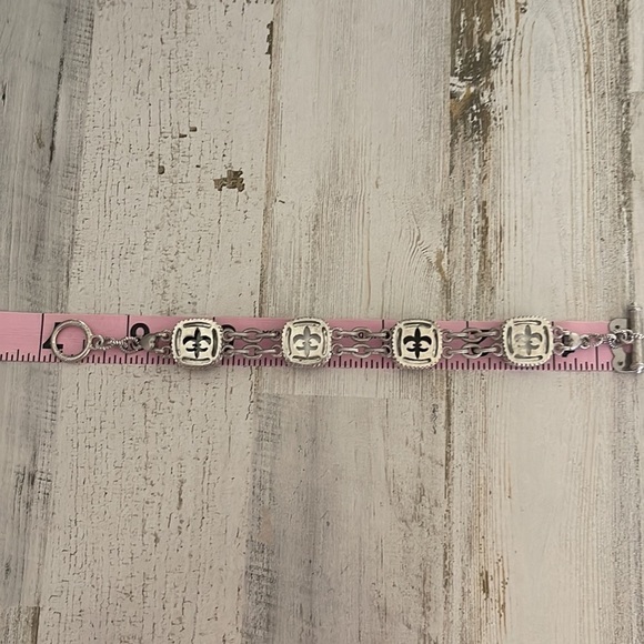 Beautiful Judith Ripka Silver Hematite Doublet Diamonique Toggle Bracelet. - Picture 7 of 8